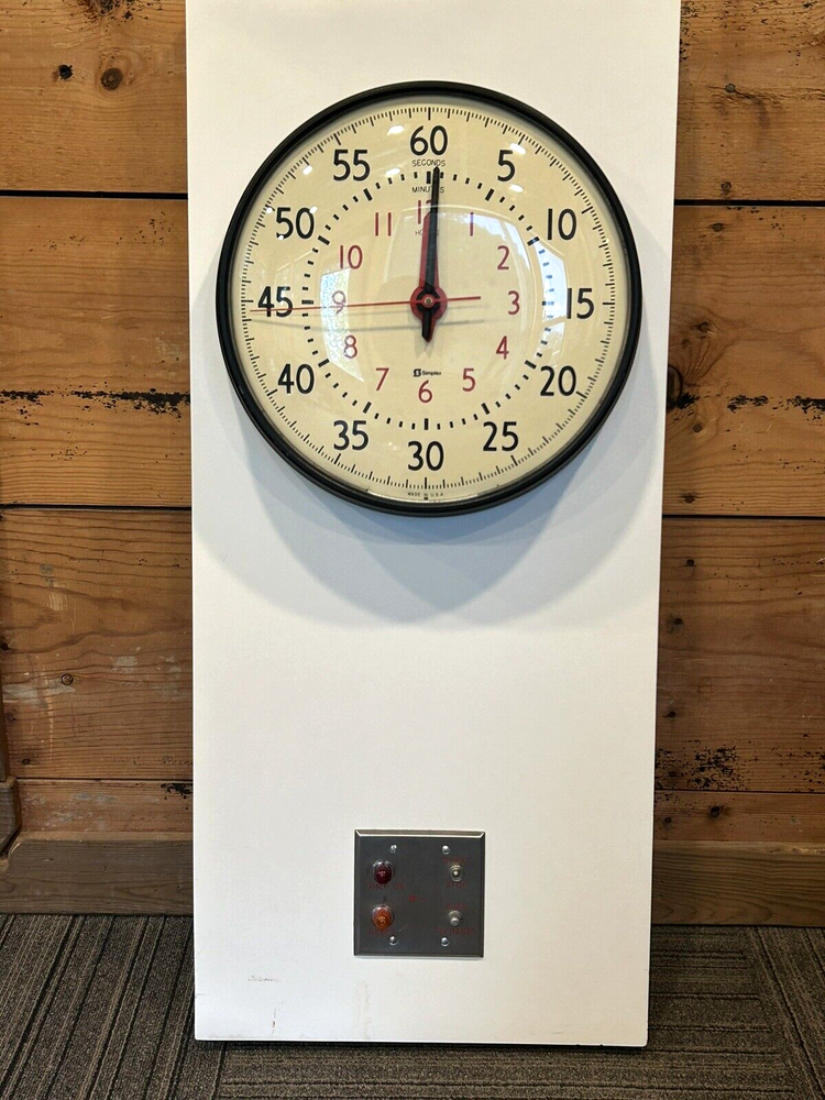 Original Vintage Retro MCM era SIMPLEX Clock Timer & Control Panel Board Sports