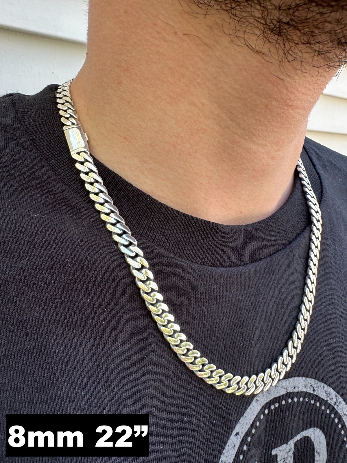 Miami Cuban Link Chain Necklace Real 925 Sterling Silver 6-12mm