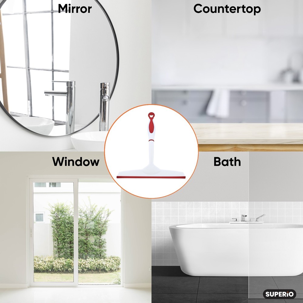 10" Red Rubber Squeegee with Hanging Loop