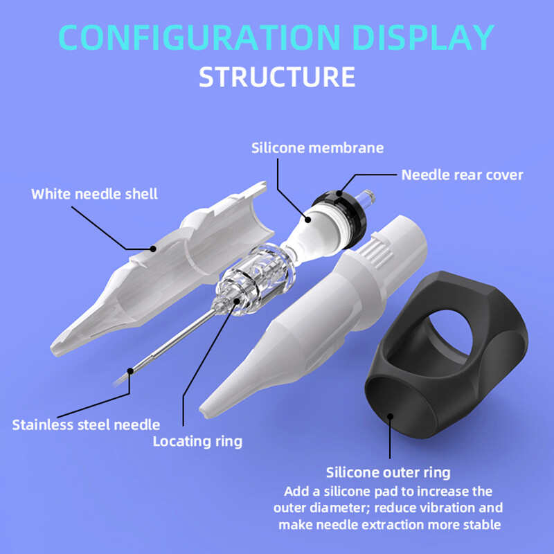 20-100Pcs Professional Sterile White Tattoo Cartridge Needle Shader RL RS RM M1