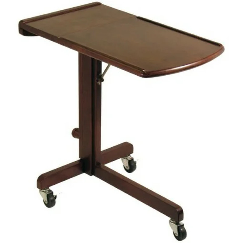 Olson Adjustable Laptable Cart, Walnut