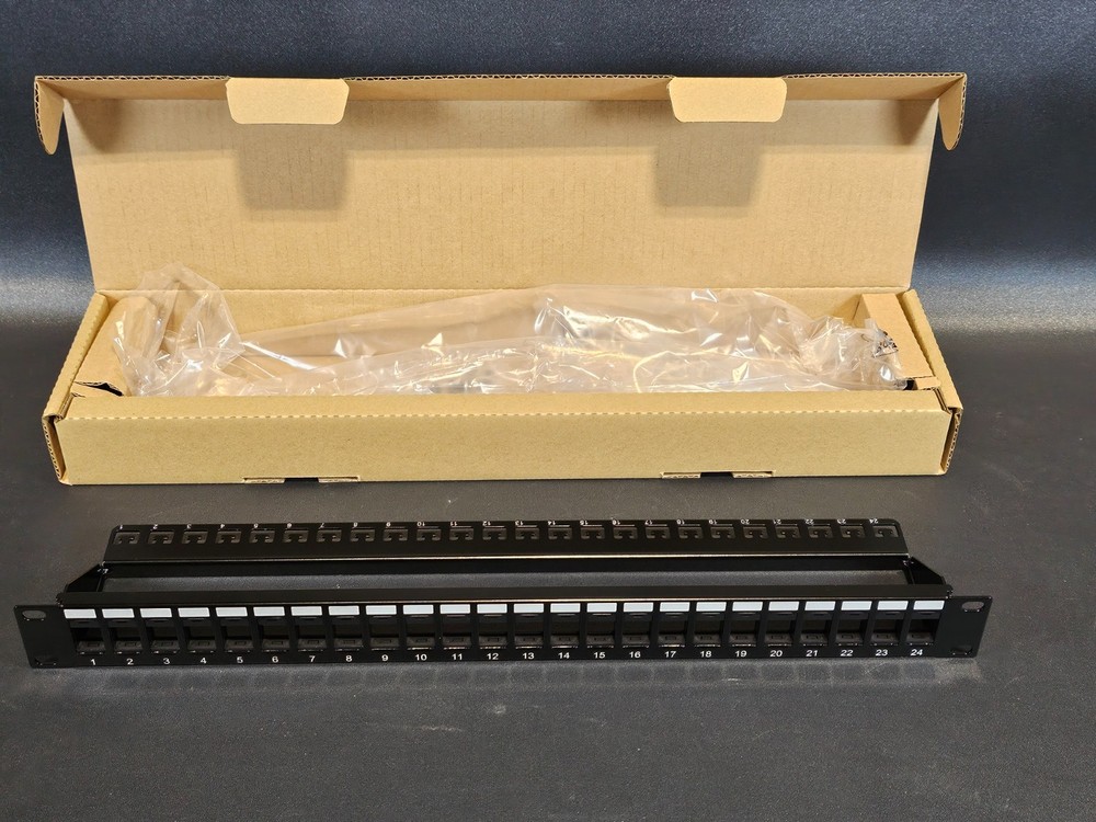 24 Port Cat6A Keystone Patch Panel