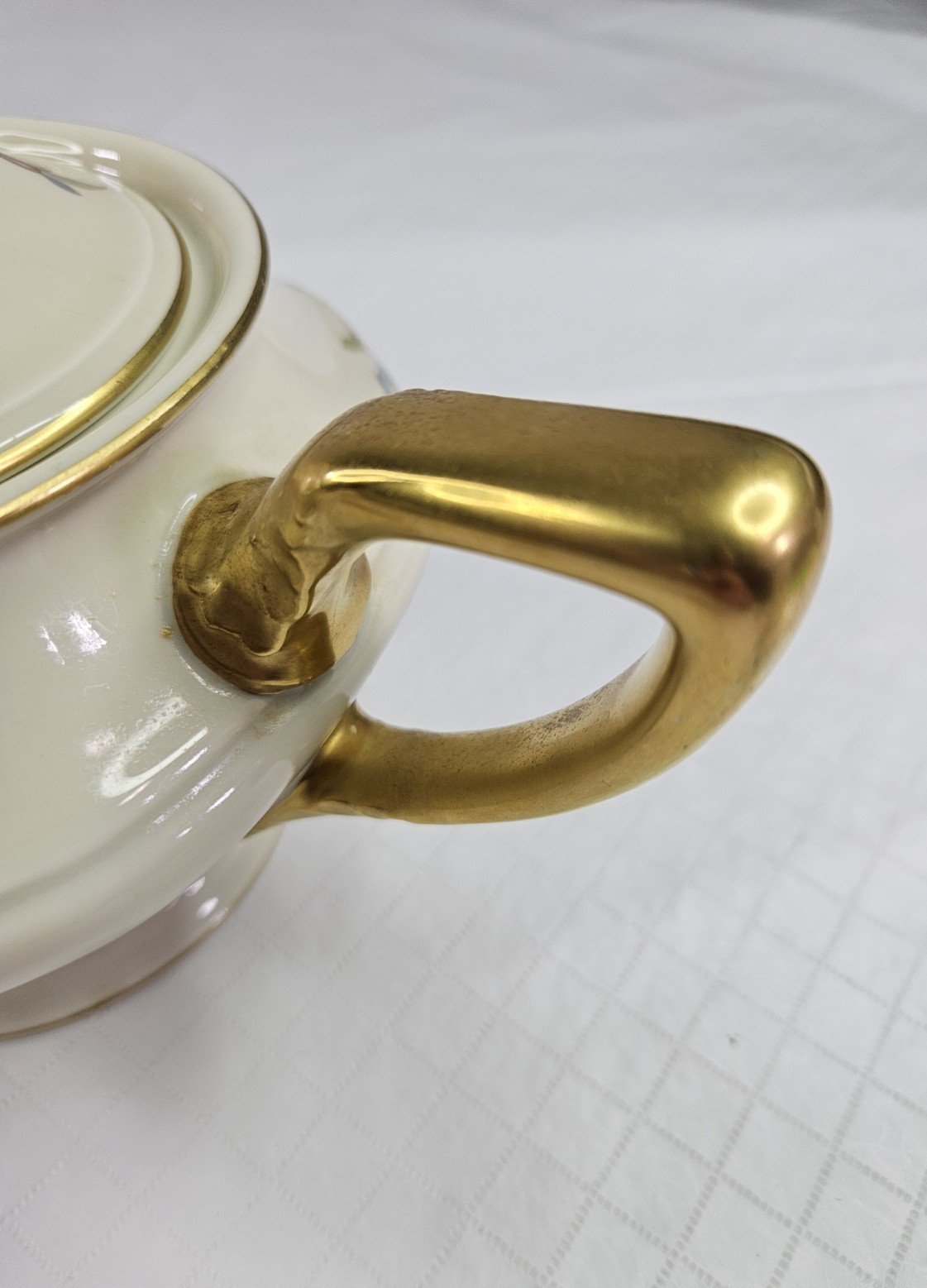 Rosenthal Persiana Continental Tea Pot Lid Ivory Floral Gold Rim Germany