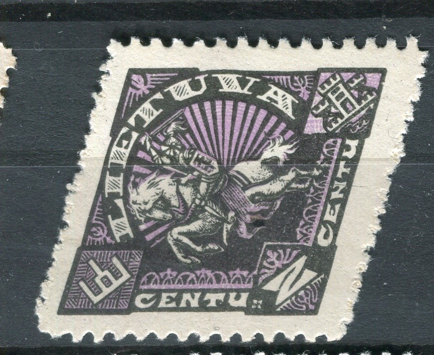 LITHUANIA; 1923 early Unification issue Mint hinged 2c. value