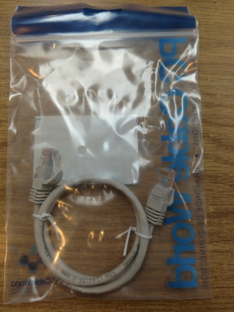 2ft cat5e ethernet patch cord RJ45 White