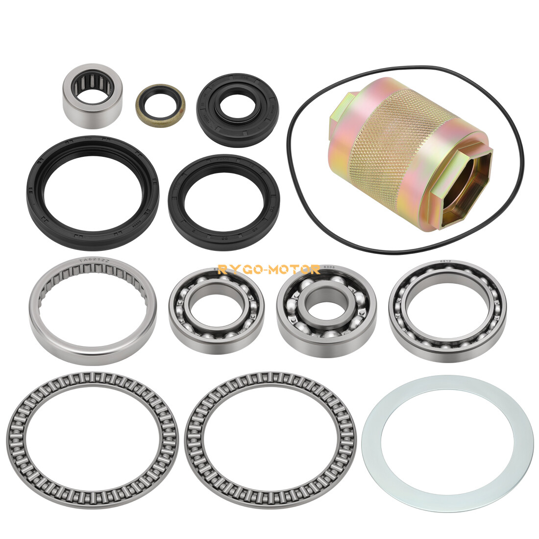 Front Differential Bearing Seal Kit W/ Nut Tool for Kawasaki Brute Force 650 750