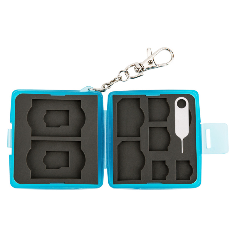 JJC Memory Card Case Mini w/ Lock&Ring 2SD+2MSD+2SIM+2Micro SIM+2Nano SIM Cards