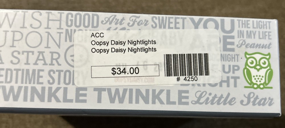 Oopsy Daisy Canvas Night Light Elephant