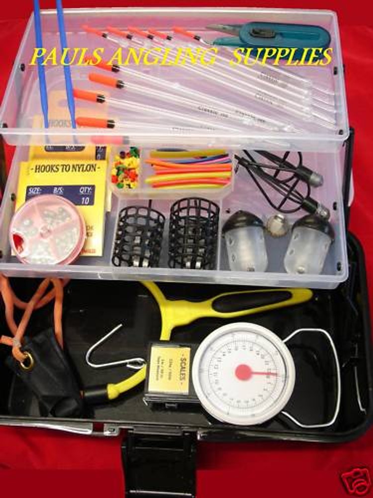 Fishing Box Float + Feeder Set Hooks Scales + Tackle