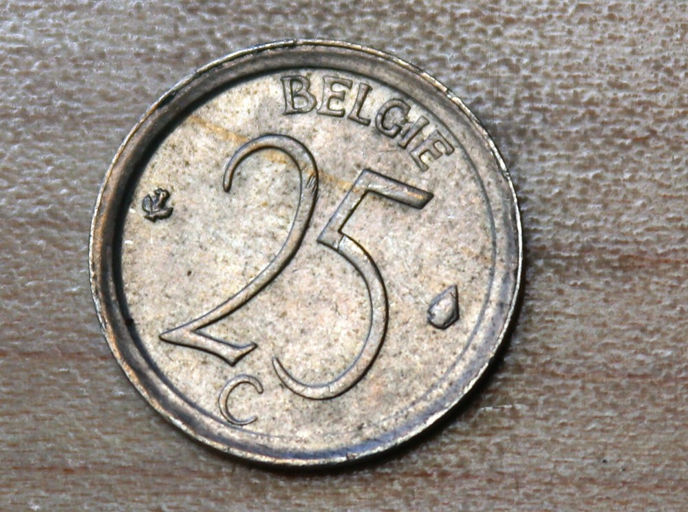 1968 Belgium 25 Centimes Dutch text