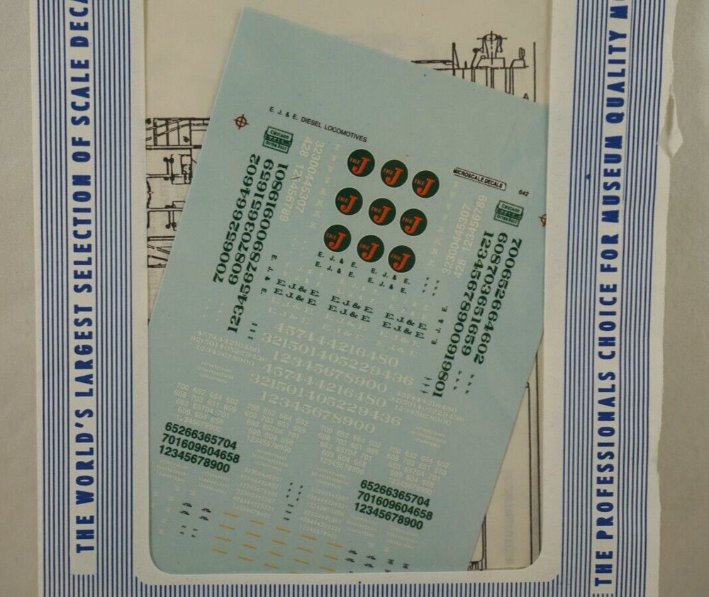 (Open Item) Microscale E.J.& E. LOCOMOTIVES N Scale Decals - 60-642