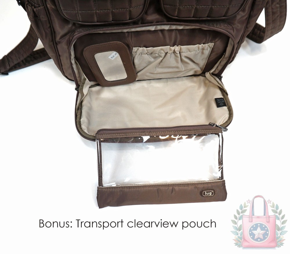 ❤️ Lug Puddle Jumper Original Walnut Brown Weekender + Pouch
