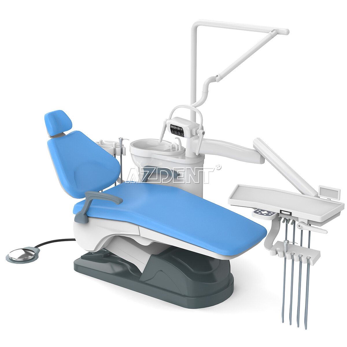 Unidad de silla dental sillon Motor DC Cuero duro PU/Kit de pieza de mano FDA