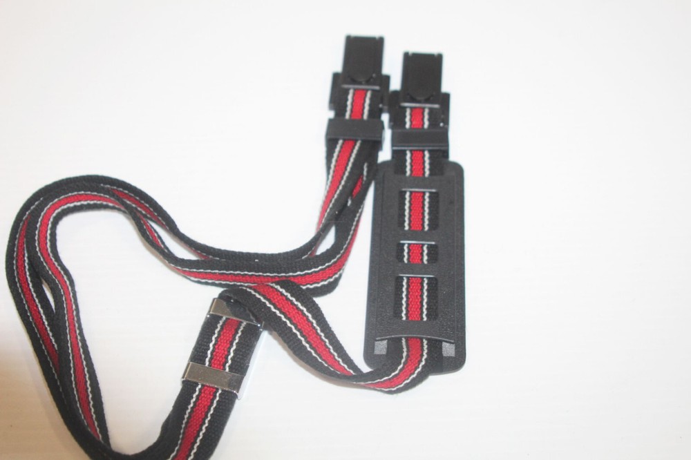 Vintage 36" Camera Video Strap Black Red White Stripe Unique Quick Release Latch