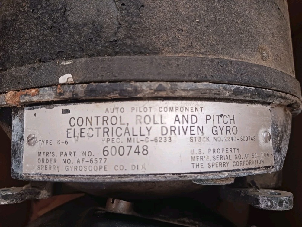 AUTO PILOT COMPONENT CONTROL Roll and Pitch Electrically Driven Gyro 600748 K-6