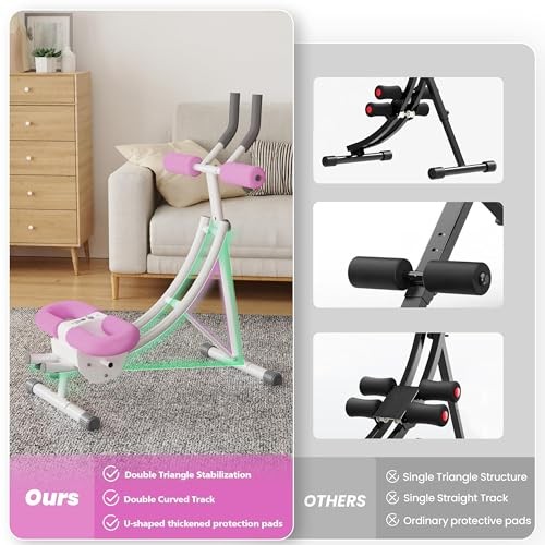 Ab Workout Equipment, Ab Machine with Height Adjustable and Stability, Ab