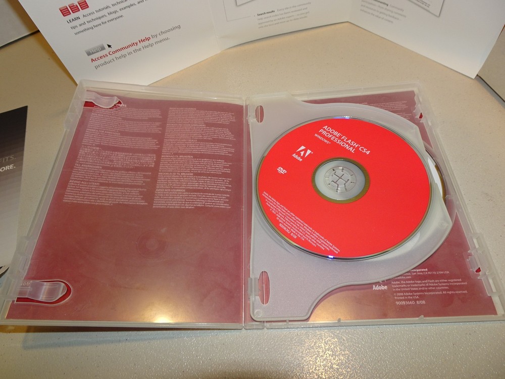 ADOBE FLASH CS4 PROFESSIONAL, Adobe Creative Suite 4, WINDOWS, Orig Pkg Serial #