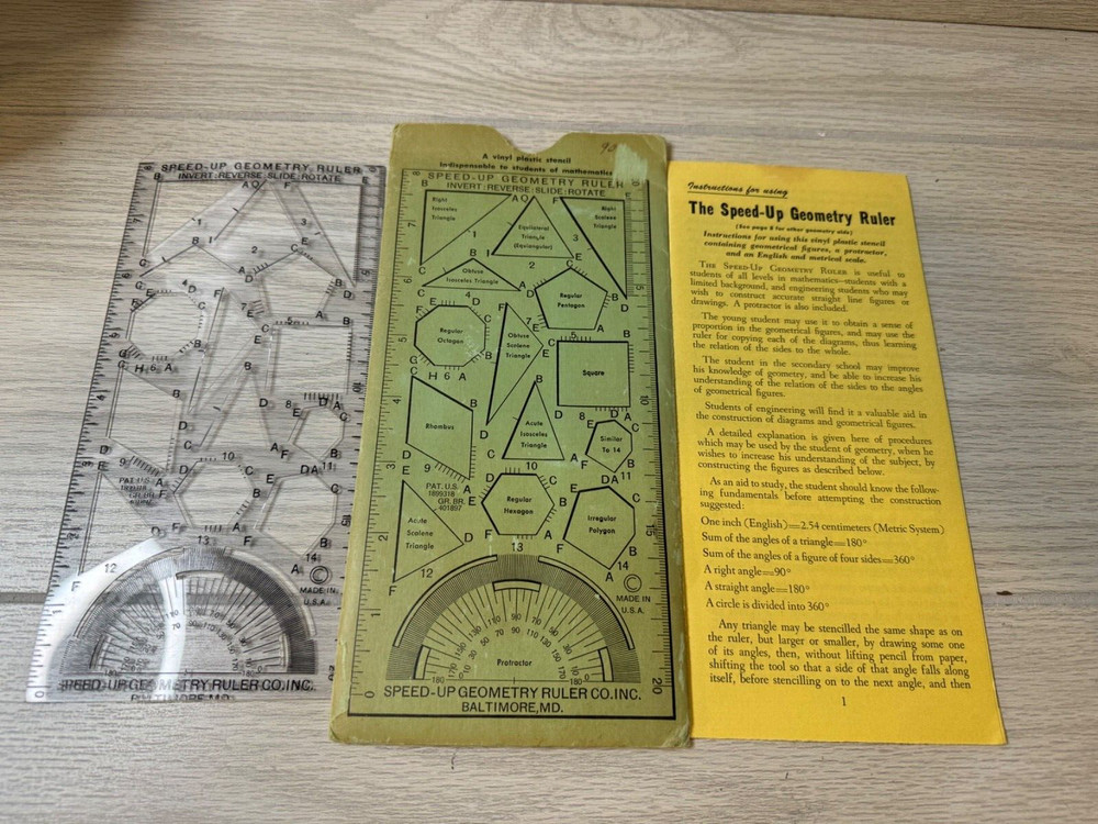 The Speed-Up Geometry Ruler with Booklet & Sleeve Insert
