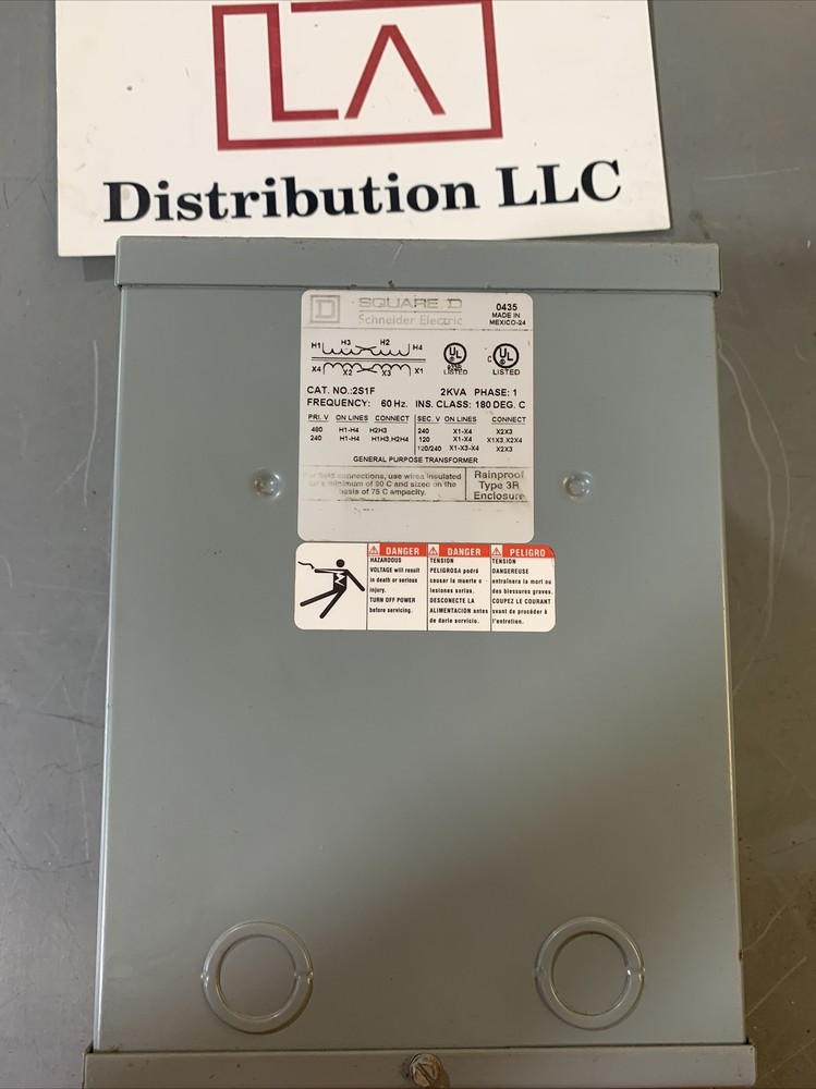 SQUARE D CAT 2S1F GENERAL PURPOSE TRANSFORMER PHASE 1 Type 3R Enclosure
