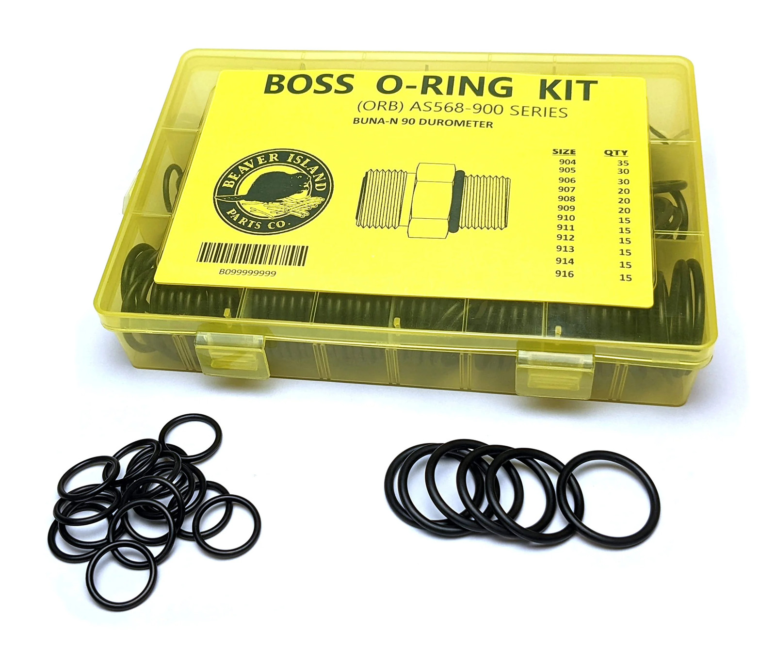 Hydraulic O-Ring Kit BOSS ORB Fittings 245 Pieces (12 Common Sizes) SAE 900 Seri