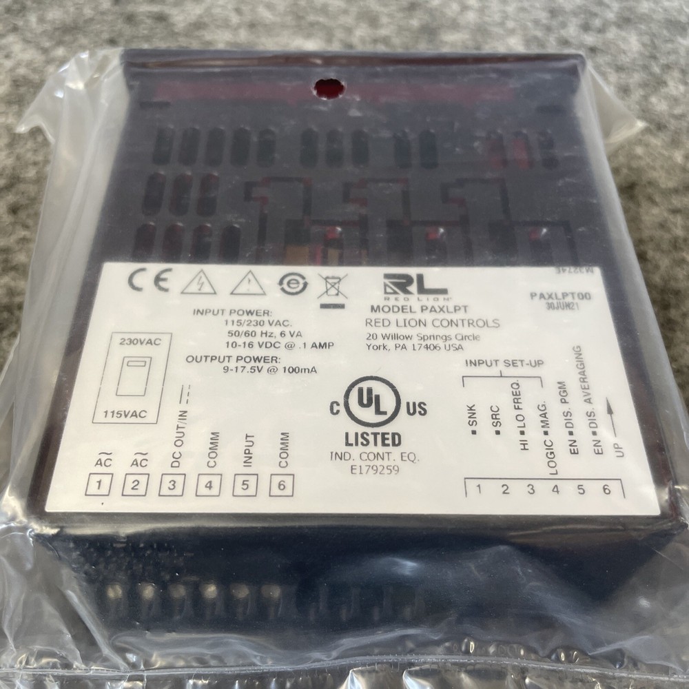 Red Lion PAXLPT00 6-Digit Digital Process Time Indicator Meter