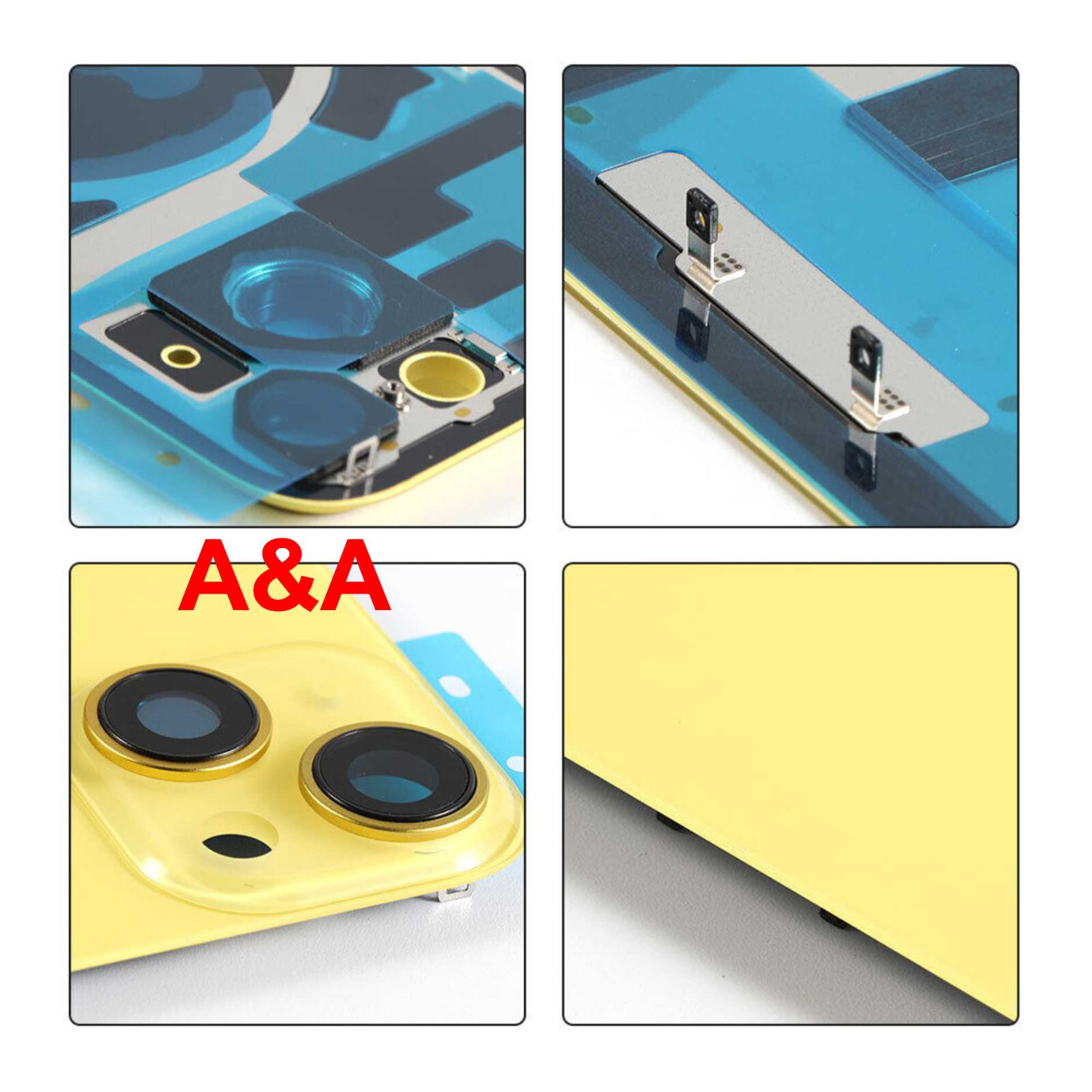 Back Glass replacement with Plate, Magnet, Camera len for Iphone 14 14+ 15 15PM