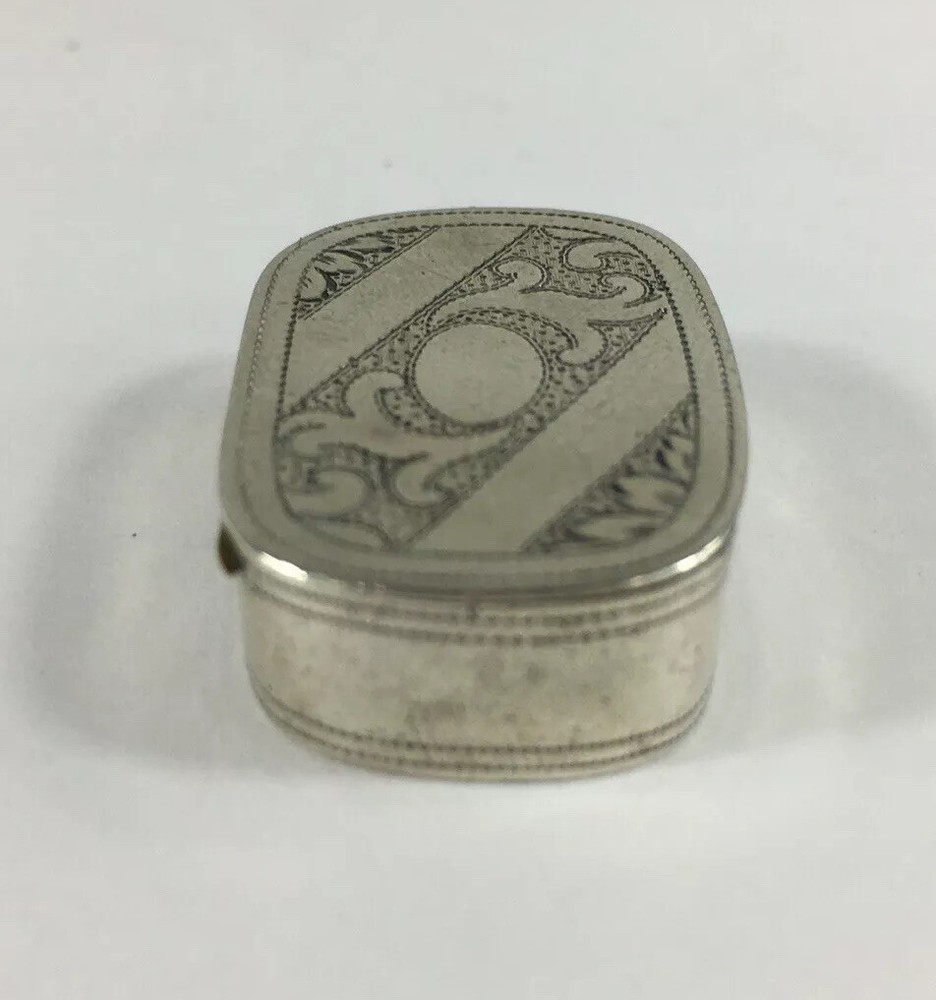 Antique 1809 John Thropp Georgian Solid Silver Patch Box Hinged Lid 8g