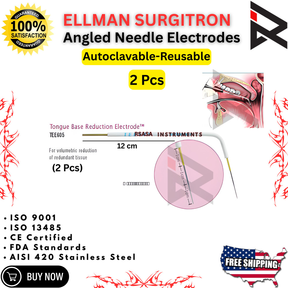 2Pcs Ellman Surgitron Angled Needle Electrode 12cm Tungsten Sharp Tip New CE