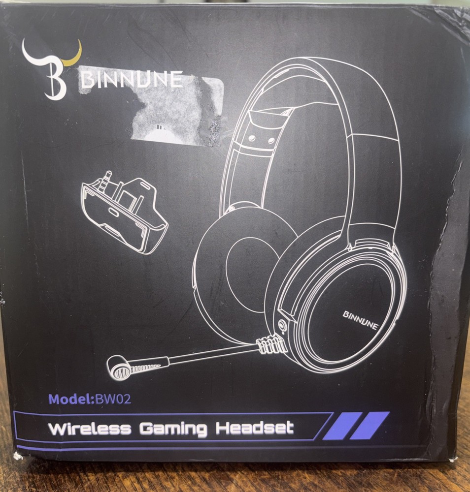 Binnune Wireless Gaming Headset, New Open Box Model Bw02