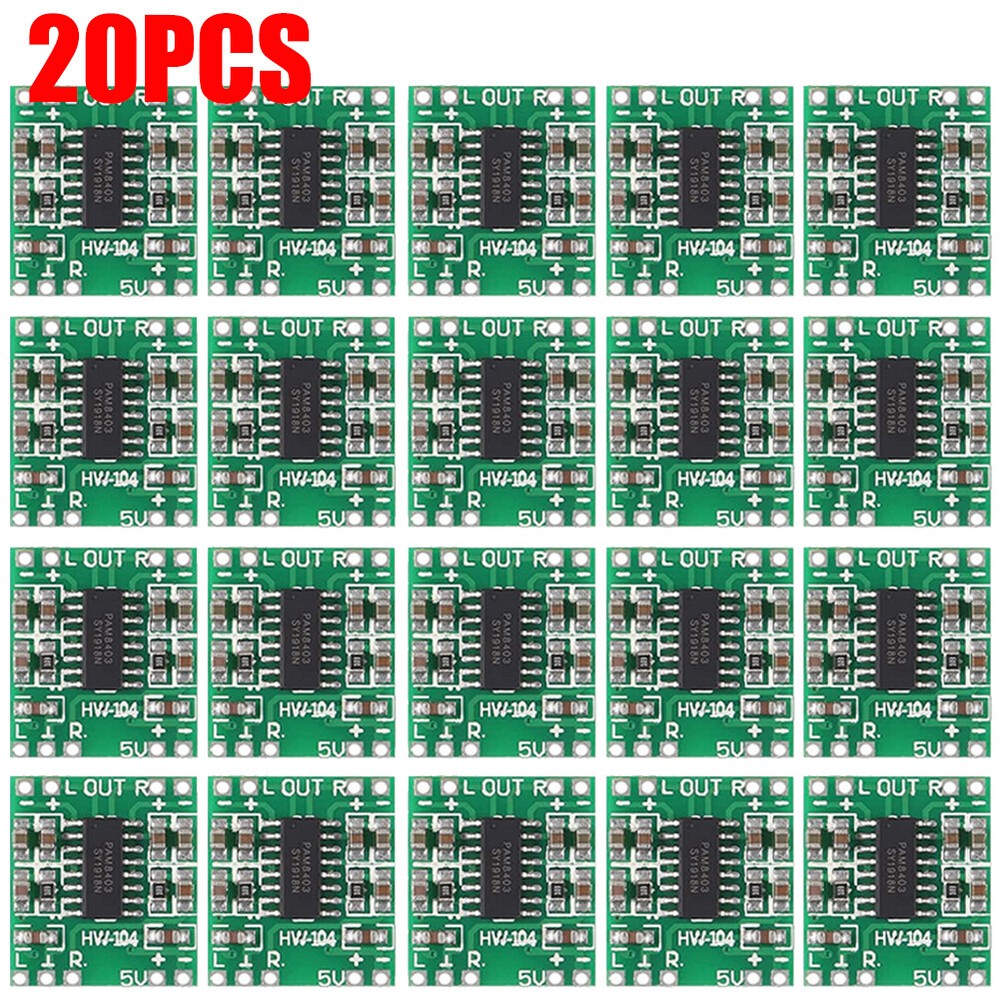 20PCS PAM8403 Mini 2 Channel Stereo 3W Class D Audio Power Amplifier Module*