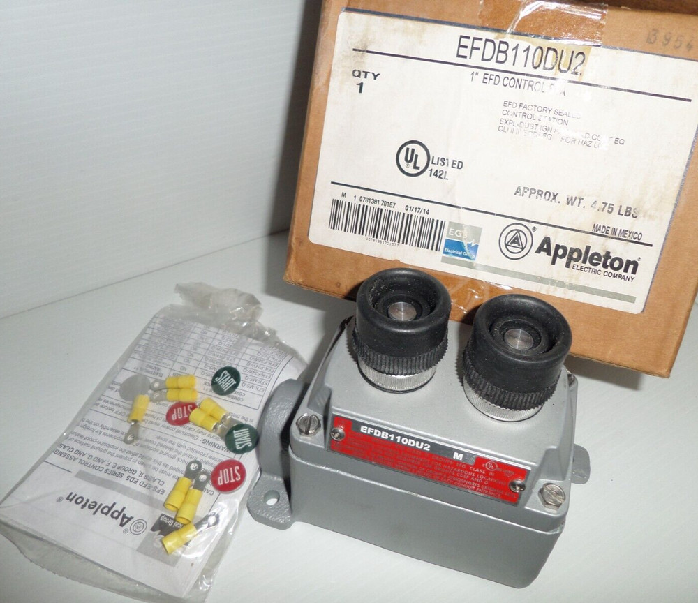 ⭐NEW IN BOX⭐ APPLETON EFDB110DU2 EXPLOSION PROOF START/STOP PUSH BUTTON 1"
