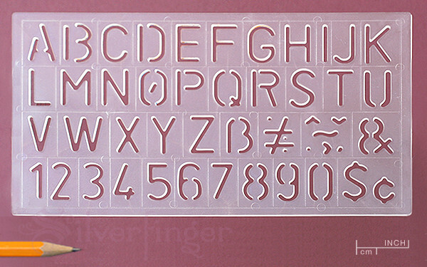 LETTER NUMBER STENCIL Plastic Stencil Lettering Art Symbol Drawing Template ¾in