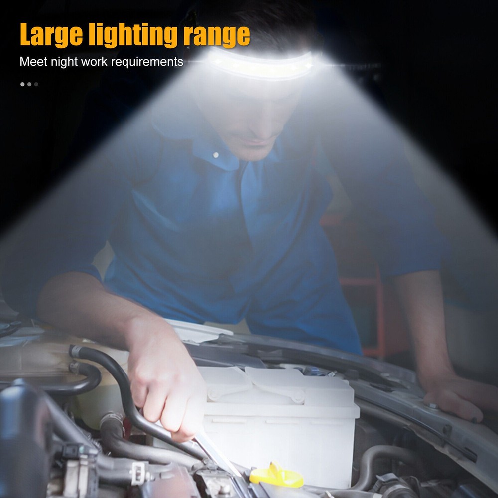 3Pcs COB LED Headlamp Headlight Torch Flashlight Work Light Bar Head Band Lamps