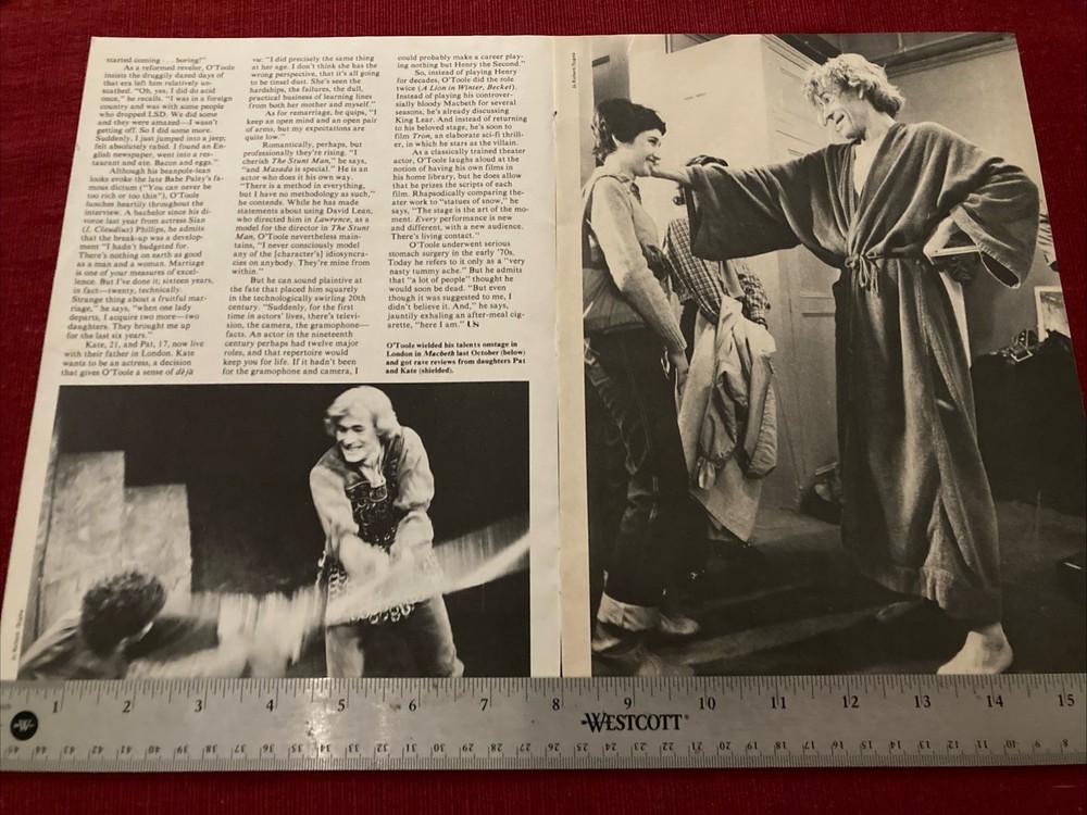 Actor Peter O’Toole Quit Drinking 4-page 1981 Print Article