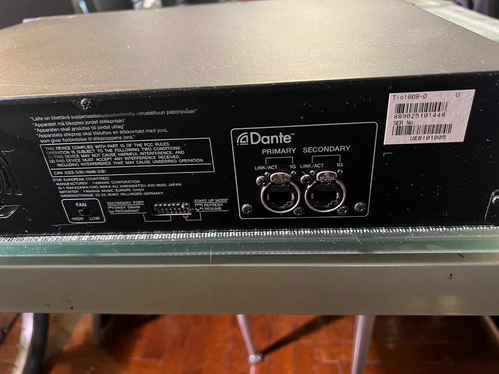 Yamaha TIO1608D Input Output Mixing Console Rack - USED - Untested - Powers on
