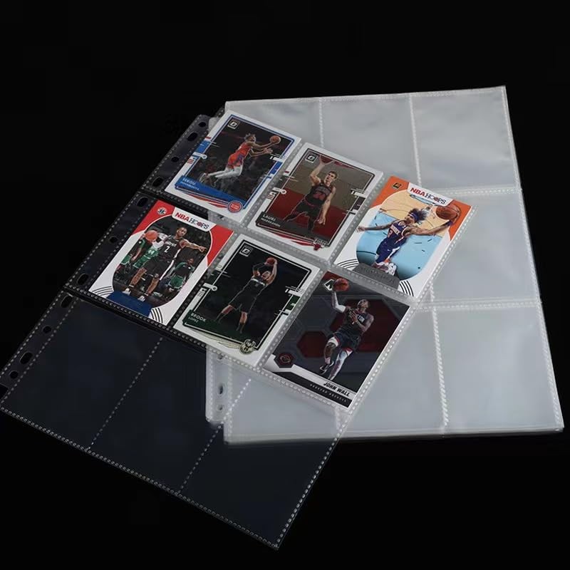 900 Pockets Binder Sheets, Top Loading Trading Card Pages for 3 Ring Bin