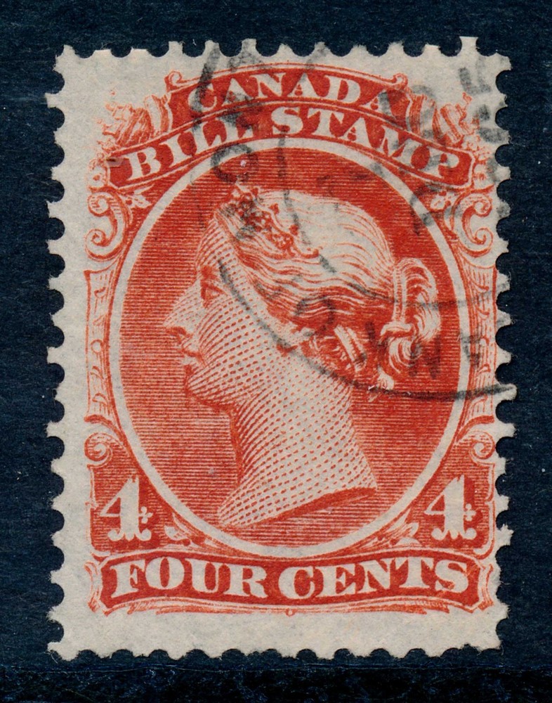 Canada FB21 Second Issue 4c Revenue Stamp, 1865 used