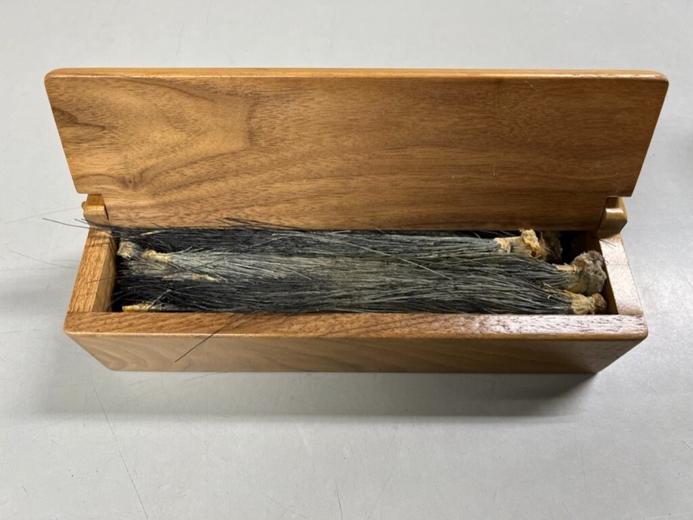 Vintage Solid Walnut Turkey Beard Box - Trophy Storage - *Beards Not Included*