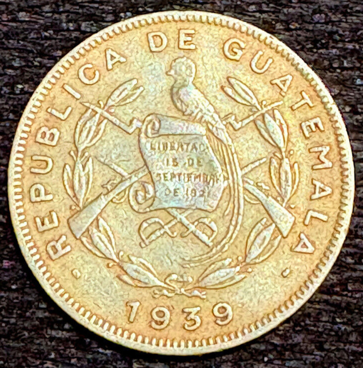 1939 Guatemala Un Centavo de Quetzal