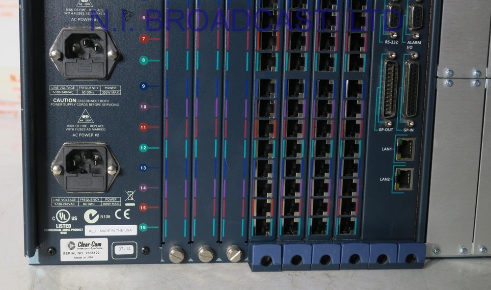 Clearcom Eclipse HX 64x channel intercom and 2x GPI6 modules