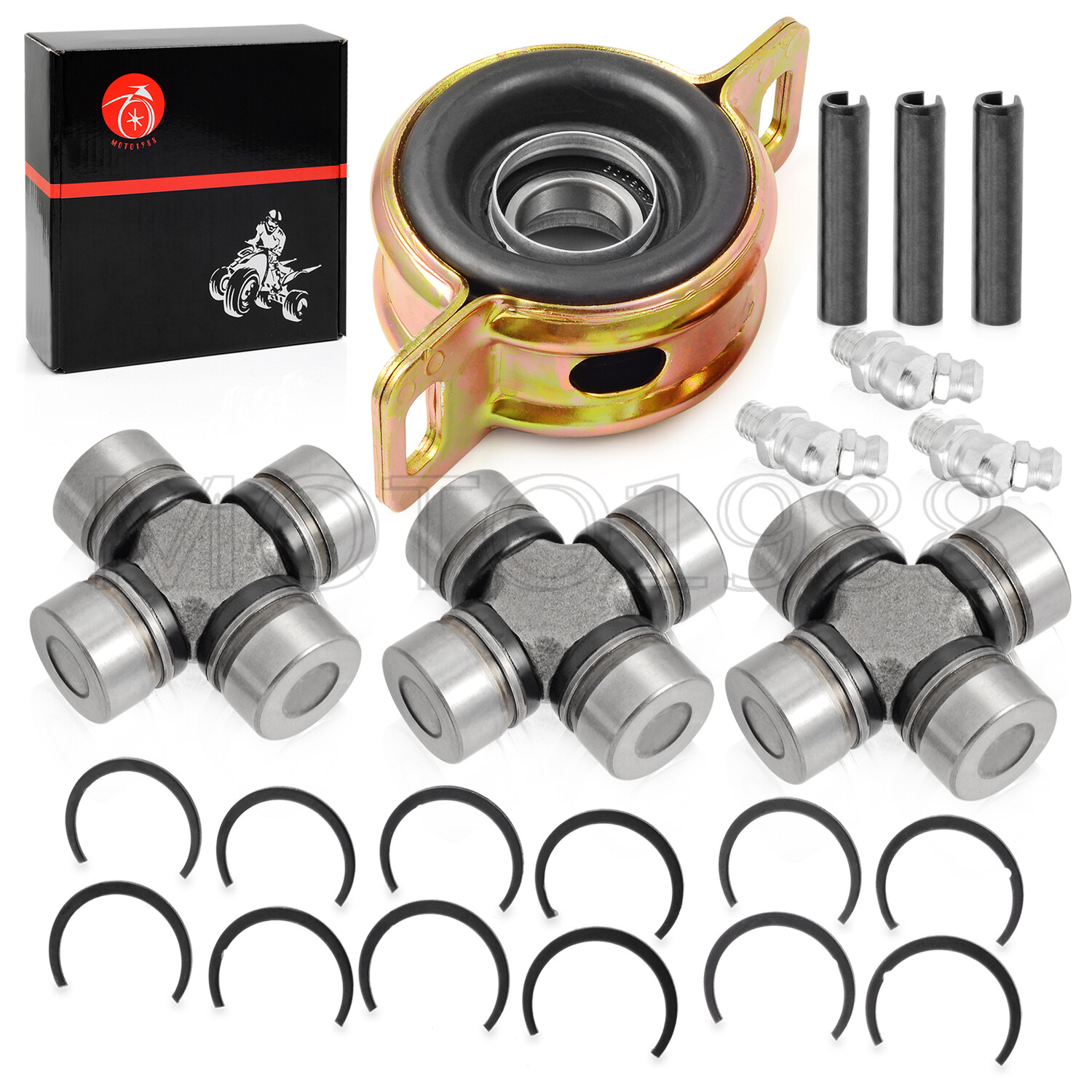 Front Rear Prop Shaft Bearing Carrier & U-joint For Polaris RZR S 4 900 1000 XP