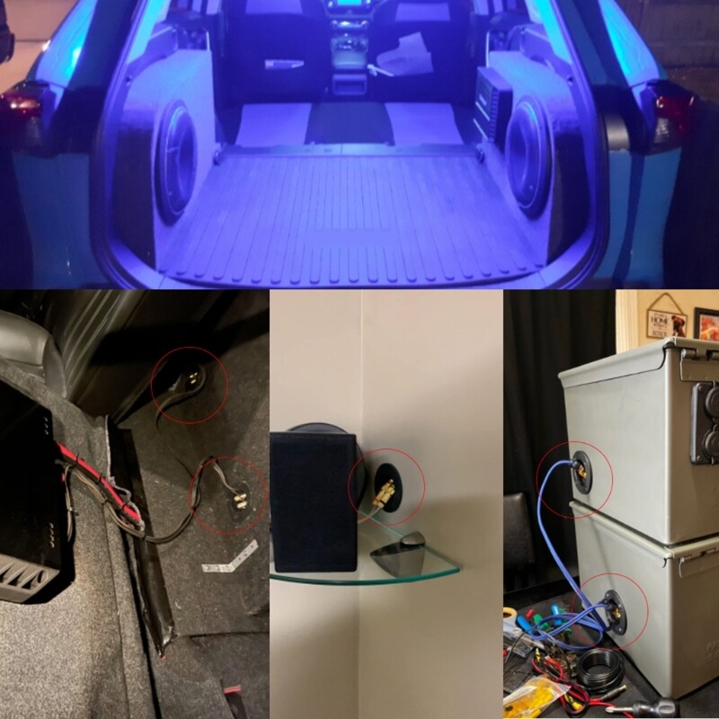 Speaker Junction Box Square Back Panel Wiring Terminal with 2 Position Connector