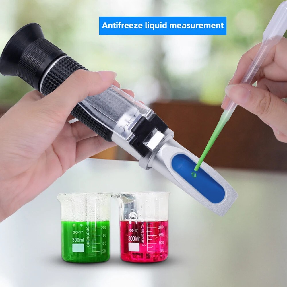 HandHeld 4In1 Engine Fluid Antifreeze Freezing Car Battery Refractometer Tester