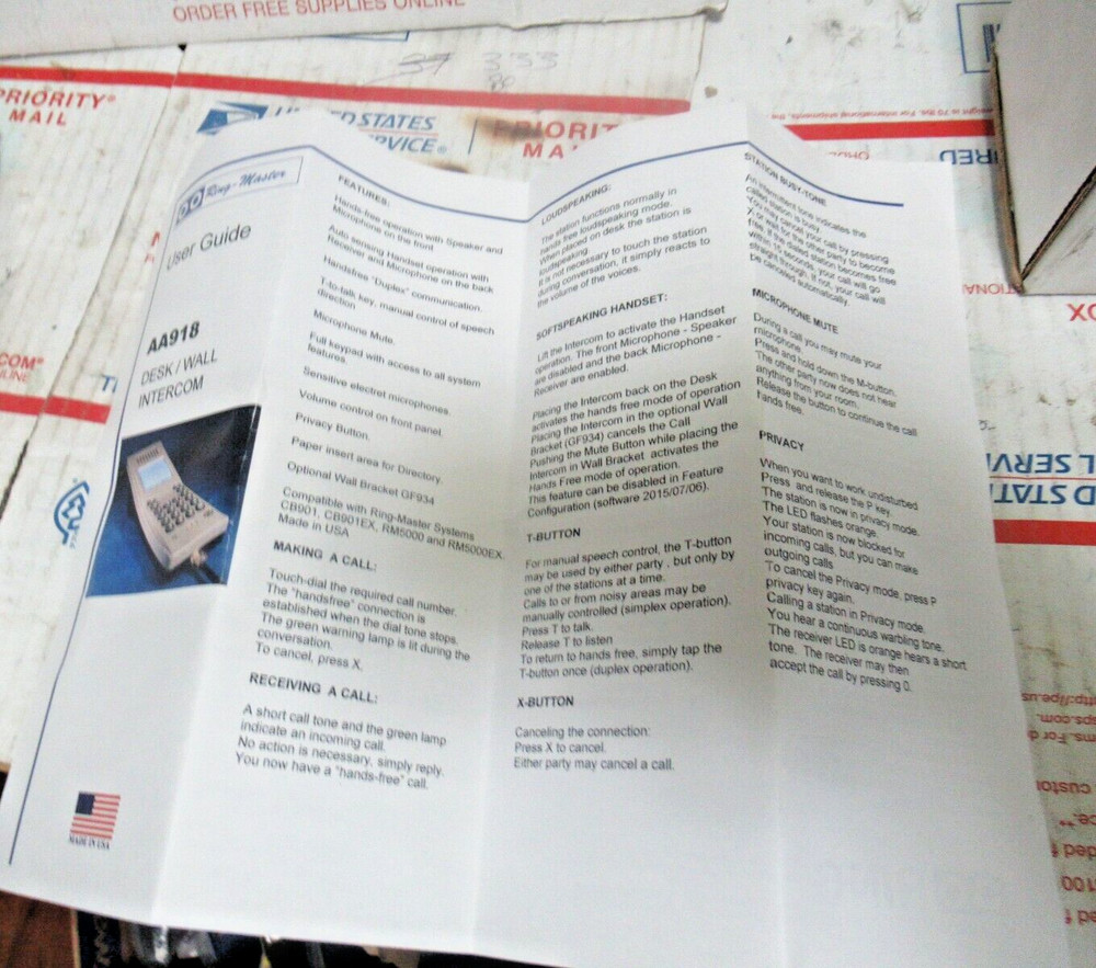 ELEVATOR Ring-Master desk / wall Intercom Master Station desk,red - AA918