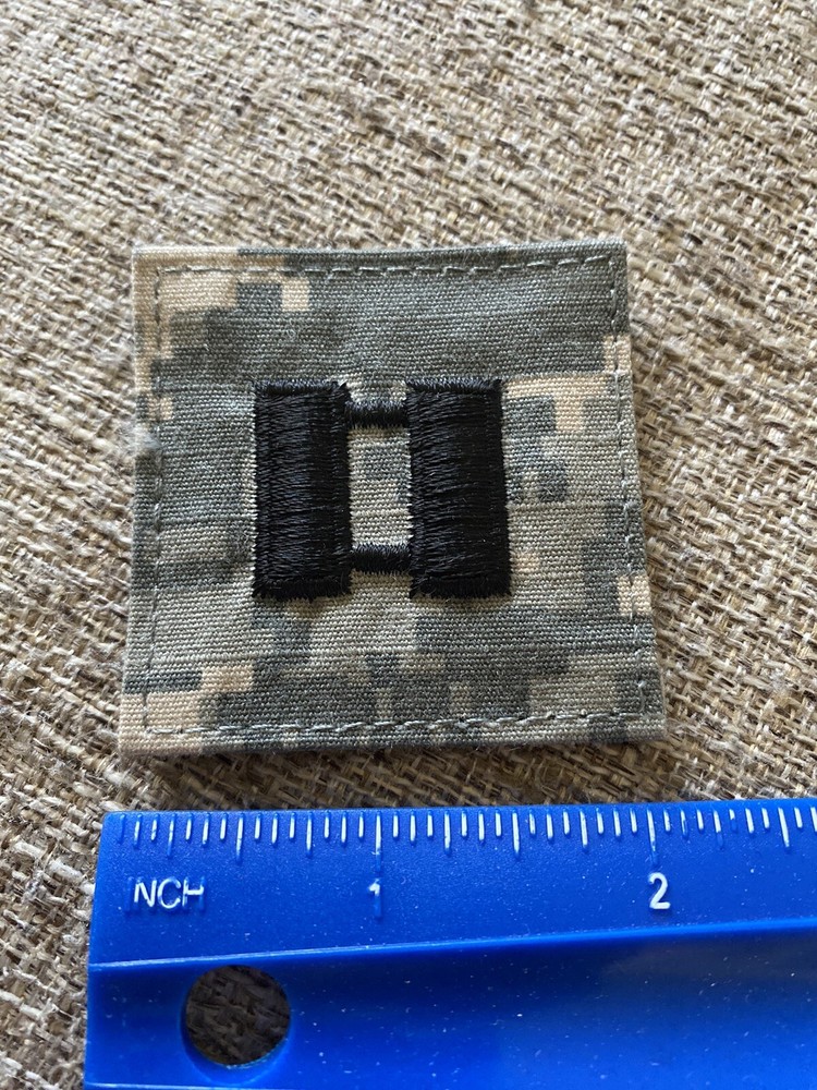 US Army Captain CPT O-3 Rank ACU Hook / Loop Pattern Military Patch INV6290