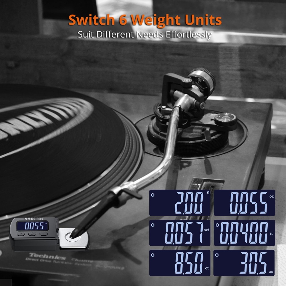 Proster Turntable Stylus Force Tracking Scale - Phono Turntable Cartridge Pre...