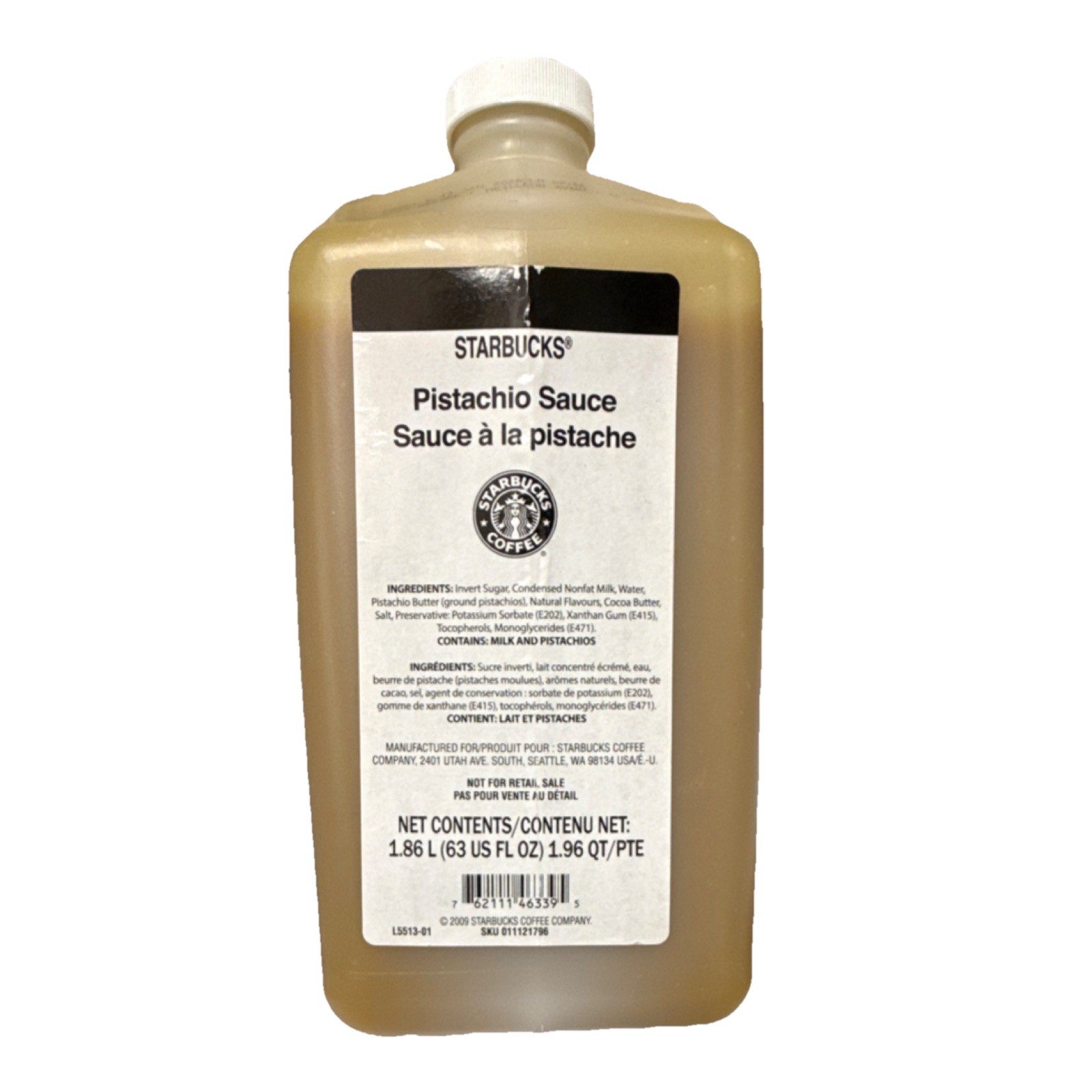 Starbucks Pistachio Sauce Dessert Topping 1.86L (63 fl oz) Pantry