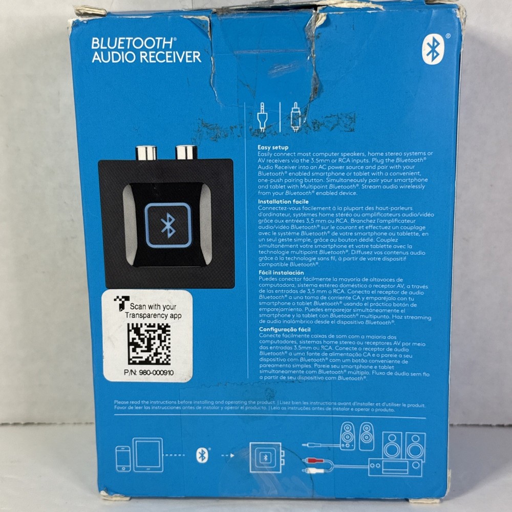 Logitech Bluetooth Audio Adapter Receiver for Wireless Streaming 980-000910
