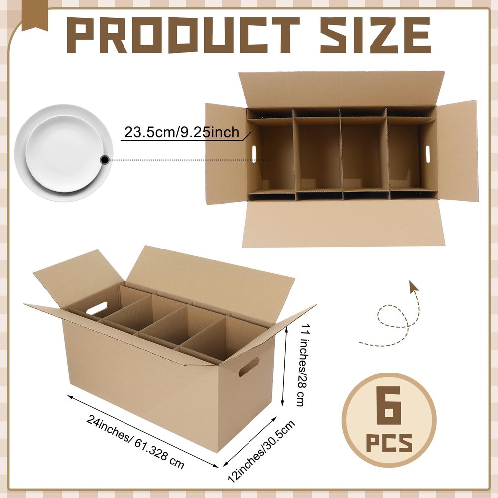 6 Sets Dish Packing Box Kitchen Moving Boxes Kit Glassware Packing Boxes Dish...