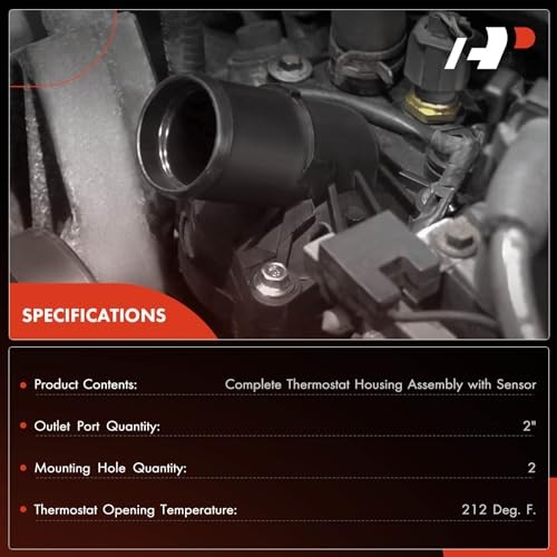 Engine Coolant Thermostat Housing Assembly with Gasket Compatible with